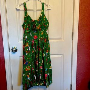 Disney Parks  Enchanted Tiki Room Retro Pin-up Fit Flare Dress Size L